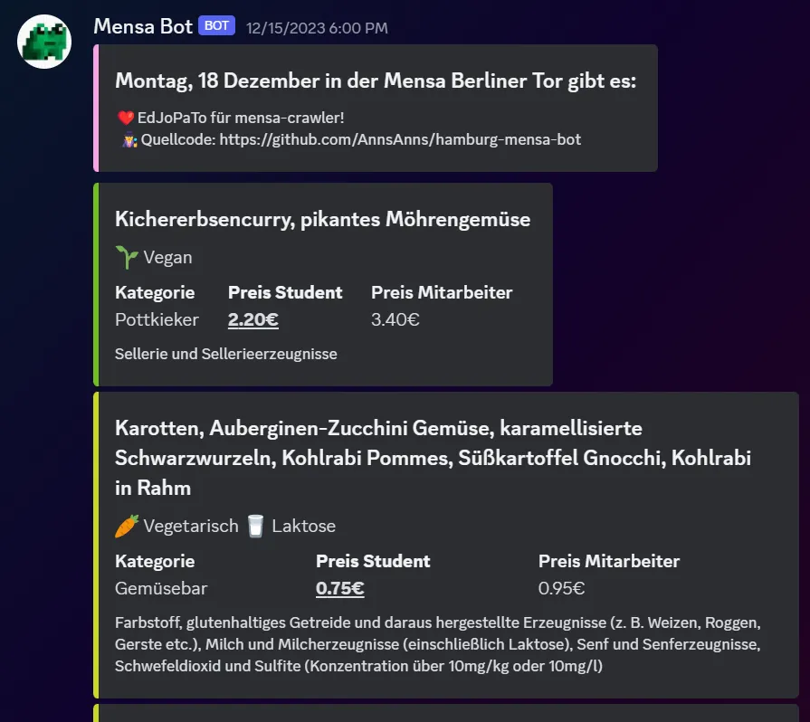 Hamburg Mensa Bot Example