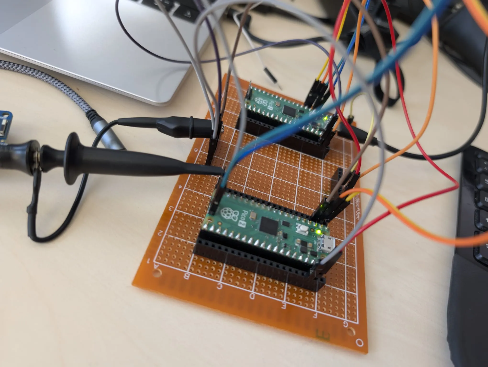 Pico 2 wired up for OpenOCD debugging
