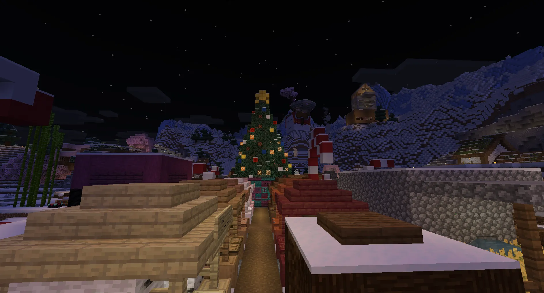 Minecraft Winter project server screenshot of tree
